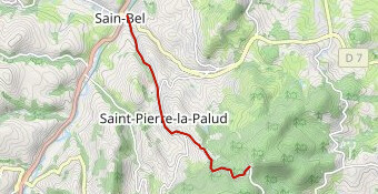 602 m - Col de la Croix du Ban par Sain Bel