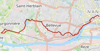 Indre / Nantes gare / Bouffay  14 kms